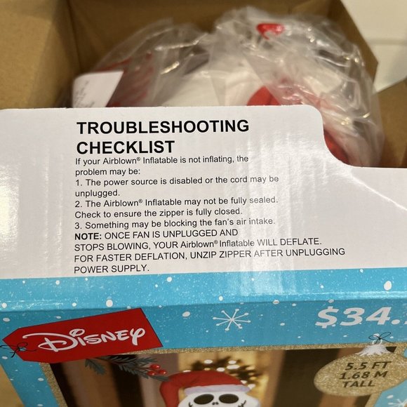 Jack Skellington Light Up Inflatable 5.5 FT Santa Nightmare Before Christmas - Picture 11 of 11